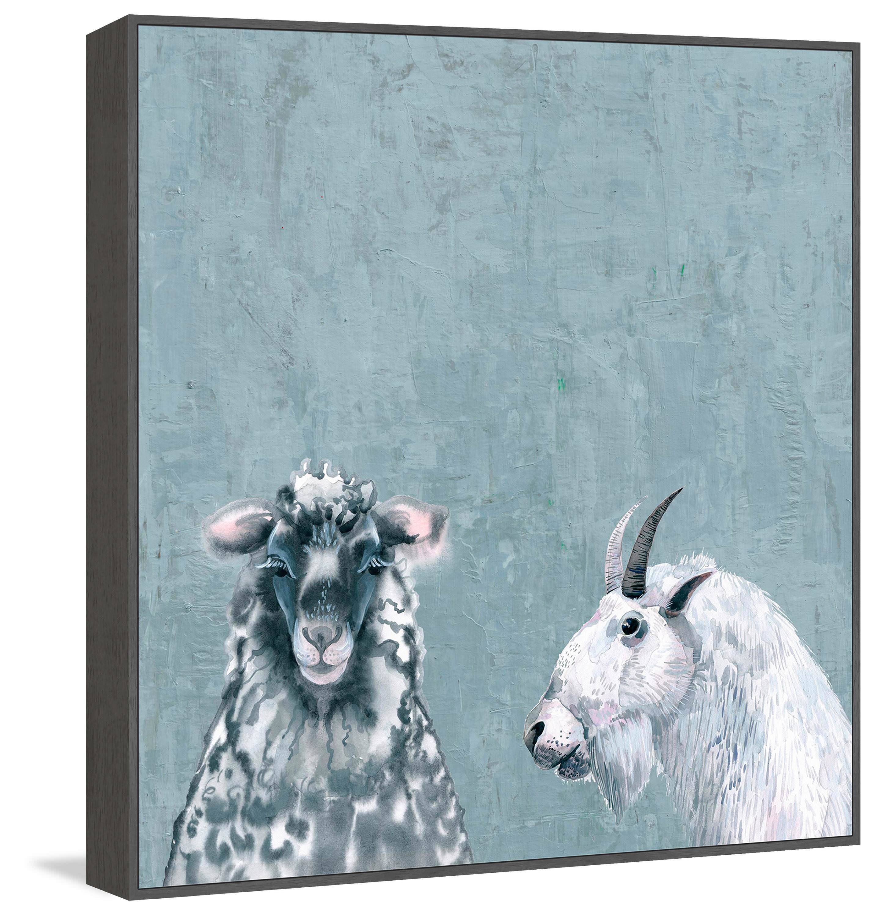 Black and White in Blue Floater Framed Painting Print on Canvas