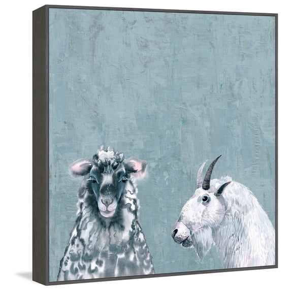 Black and White in Blue Floater Framed Painting Print on Canvas