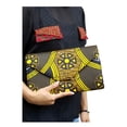 thumbnail image 1 of Black and Yellow African Print Clutch Purse, 1 of 3
