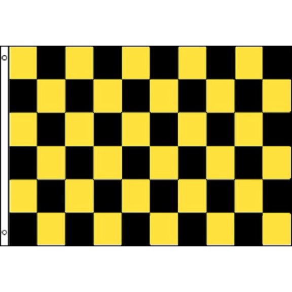 Black and Yellow Checkered Flag Advertising Banner Store Sign Party Pennant 3x5