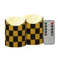 thumbnail image 1 of Black and Yellow Plaids with Texture Flickering Flameless Candles with Remote Timer Battery Operated LED Tealight Set of 2 S, 1 of 8