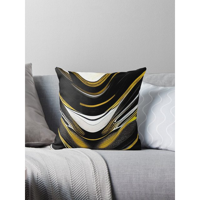 Black and gold abstract pattern Throw Pillow Covers Cases Cushion Cover