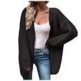 thumbnail image 1 of Black and&nbsp;Friday Womens Fashion Fall Deals ! BVnarty Jacket for Women Solid Color Cardigan Knitted Blouse Comfy Lounge Casual Shacket Jacket Fall Fashion Long Sleeve Black M, 1 of 5