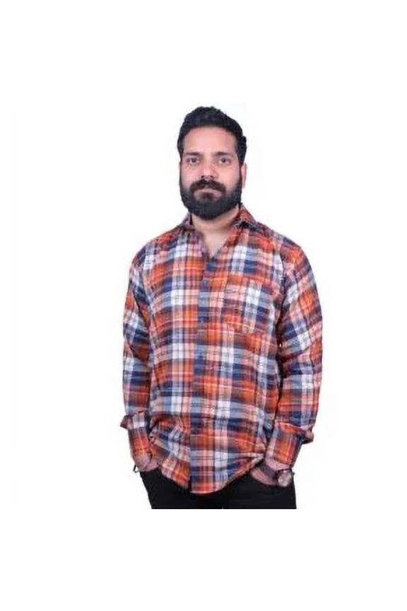 Black and red Brushing Plaid Shirt