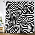 thumbnail image 1 of Black and white Geometry Print Bath Curtain Simple Art Abstract Waterproof Shower Curtains For Bathroom with 12pcs Plastic, 1 of 4
