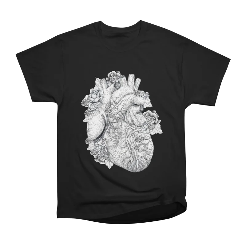 Black and white Human Heart T-Shirt Tee Gift For Him Merch For Her ...