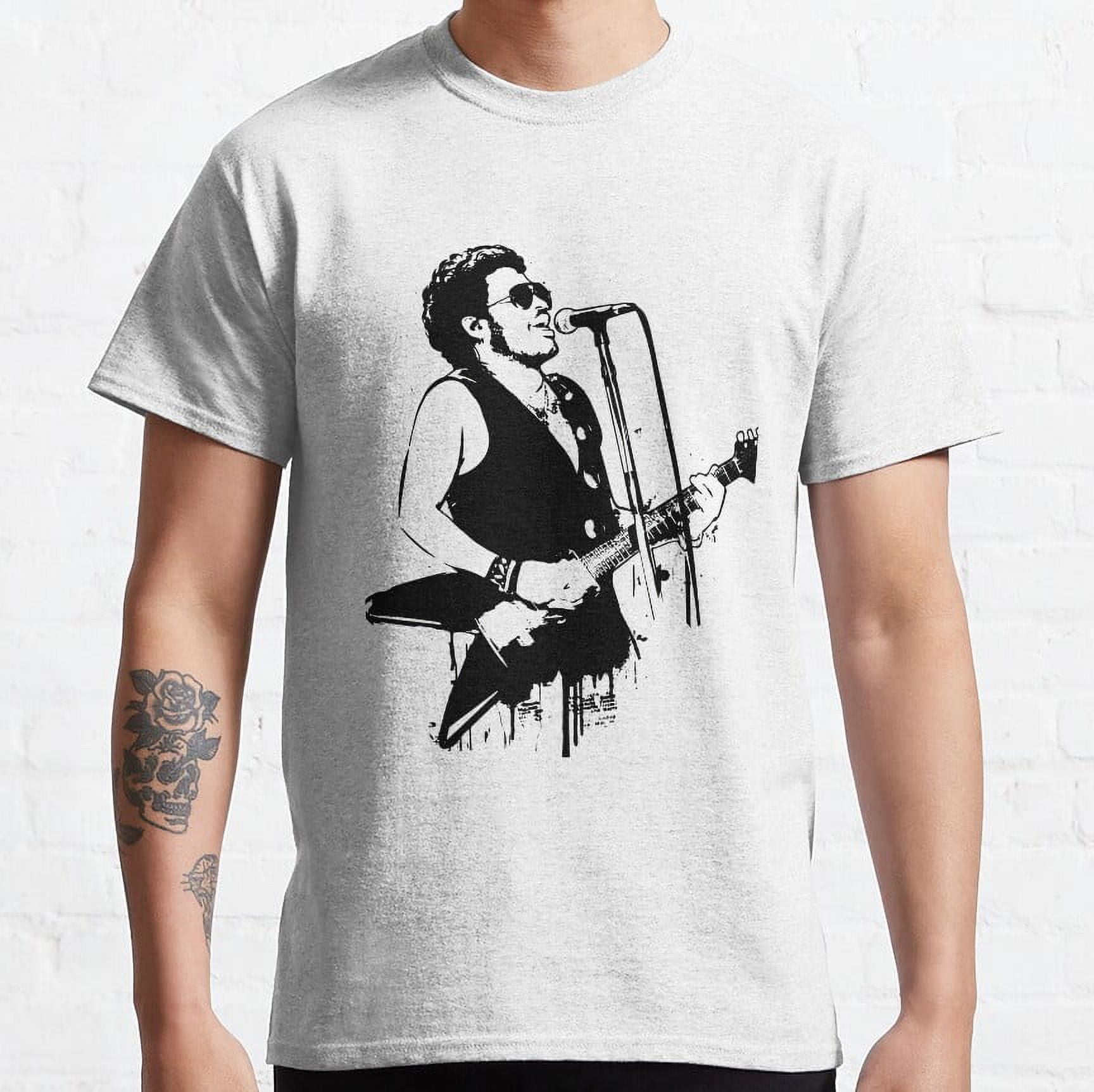 Black and white Lenny Kravitz singer rock music Classic TShirt Mens