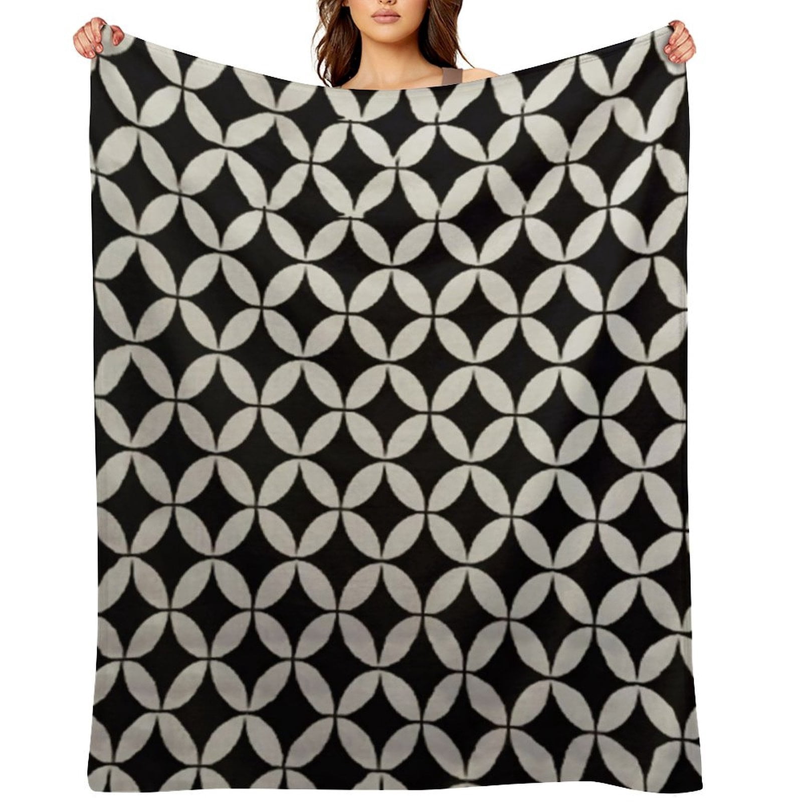 Black and white The Full Collection of Flannel Blanket Lightweight Cozy Bed Blankets Soft Throw Blanket Fit Couch Sofa for Kids Adults 60"×80"