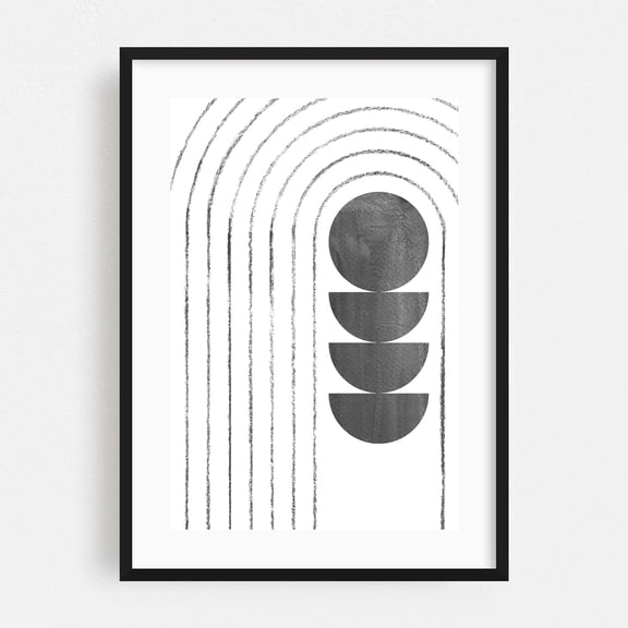 Black and white boho aesthetic - Drawing Black Framed Wall Art Print 20 x 30 inches