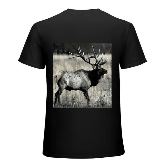 Black and white bull and elk, designed shirt, artistic display, T-shirt lover gift casual breathable men, women, boys, girls, children