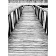 thumbnail image 1 of Black and white of a wooden dock leading out to a frozen lake; British Columbia Canada Poster Print by The Nature Collection #, 1 of 3
