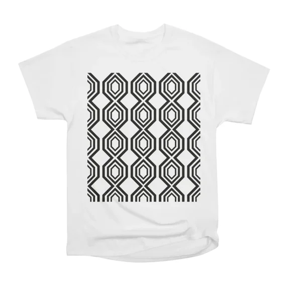 Black and white pattern geo art deco T-Shirt Tee Gift For Him Merch For ...