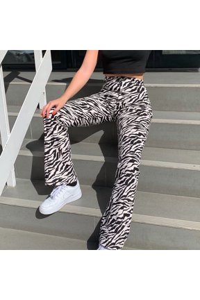 Black and white pattern straight-leg pants 1773656644765193