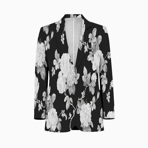 Black and white roses Men Blazers Slim Clothing Summer Jacket Man Oversize Daily Suits Tops