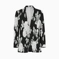 thumbnail image 1 of Black and white roses Mens Suits Shawl Collar Slim Fit Suit Mens Groom Jacket Tuxedos for Wedding Dress Evening, 1 of 5