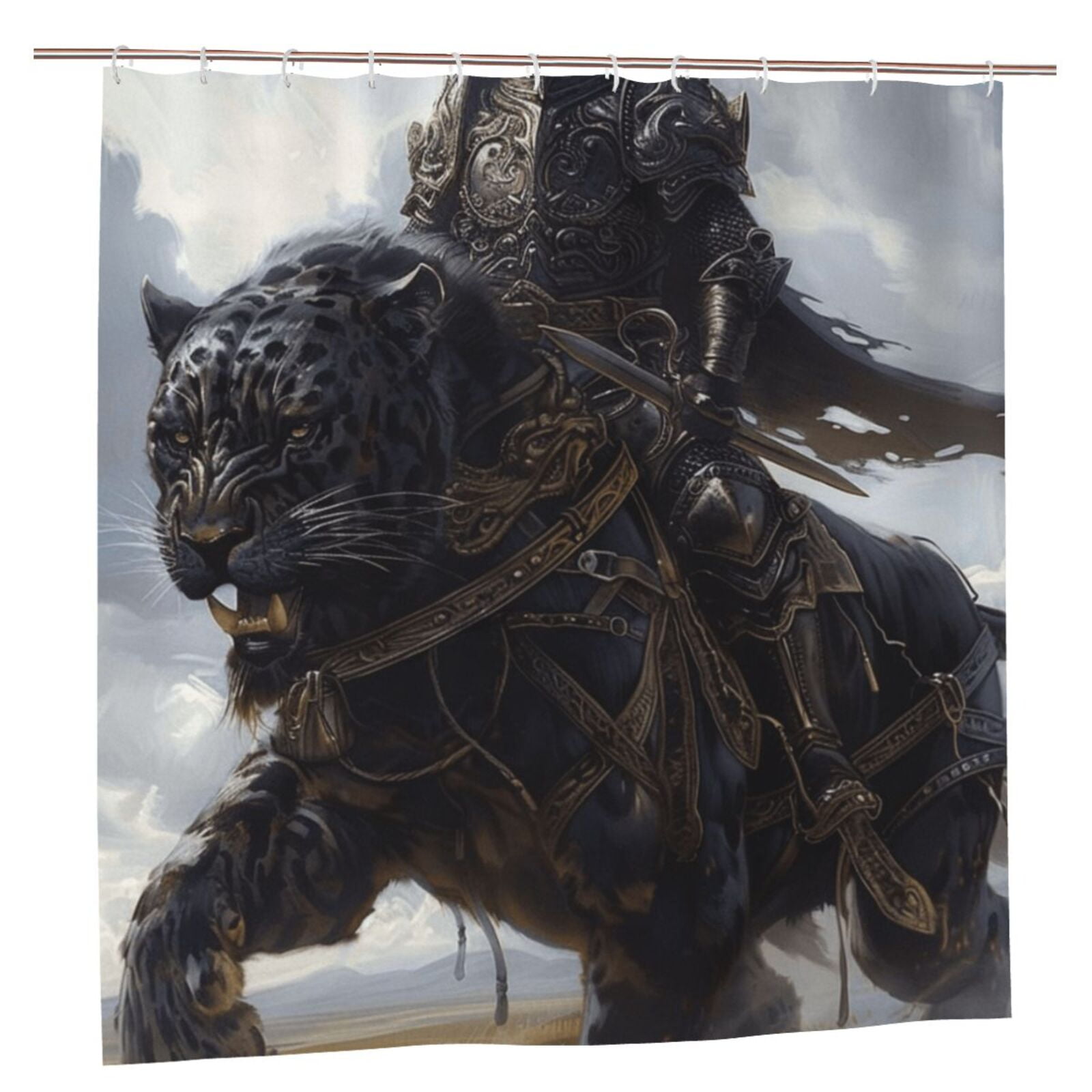 Black animal Shower Curtain Waterproof Fabric Shower Curtains for