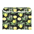 thumbnail image 1 of Black background lemon pattern print Large Storage Bins with Linen Collapsible Foldable Storage Cubes Fabric Closet Organizer Containers box with Flip-Top, 1 of 5
