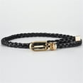 thumbnail image 1 of Black belts for women Thin Buckle Strap Waist Belt PU for Jeans Pants Fashion Ladies Skinny Faux Leather Belt One Size, 1 of 3