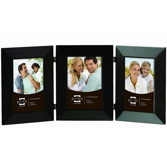 Black beveled Fine Wood hinged 4x6 triple - 4x6