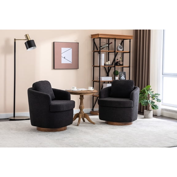 Black boucle chair with rotation | Suitable for various indoor spaces | Easy to assemble alone