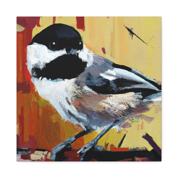 "Black-capped Chickadee Portrait" - Canvas