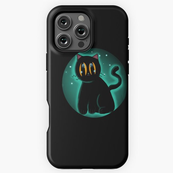 Black cat glowing in the dark Phone Case for iPhone 16 15 14 13 12 11 Pro Max M5911252