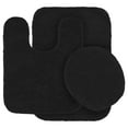 thumbnail image 1 of Black color #6 bathroom décor mat rug 3pc Set, shaggy chenille plush large rug, Contour Mat and Toilet Lid Cover Non-Skid Rubber Backing, 1 of 2