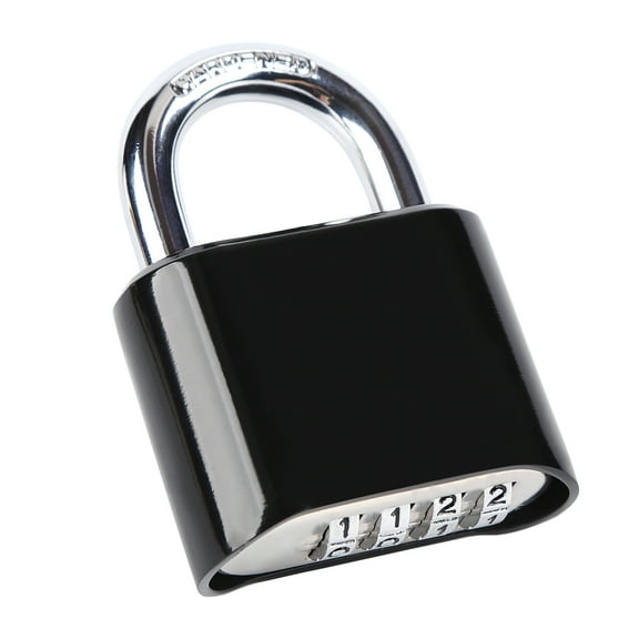 Black combination lock, 4-digit padlock, used for storage of sports lockers, fences, toolboxes, boxes and buckle cabinets in school gymnasiums (1 pack).