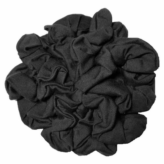 Black cotton scrunchies 10 pack, soft and stretchy