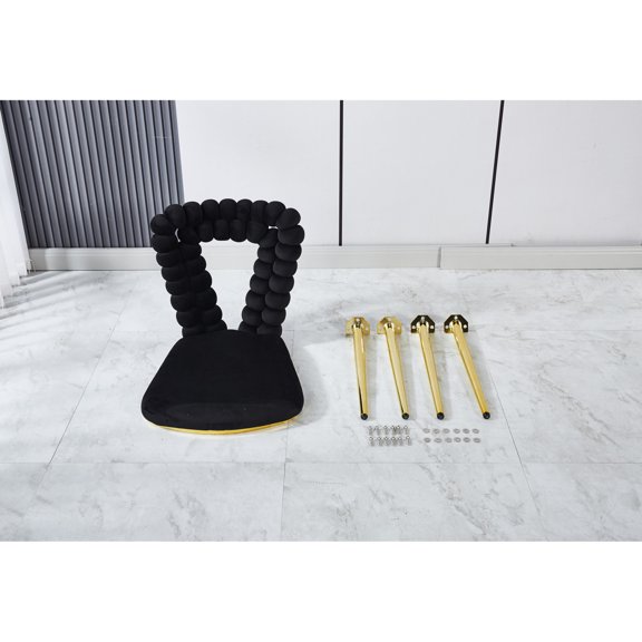 Black cushions, comfortable back - Powder - coated frame - Cafe, dining room - Durable and stylish