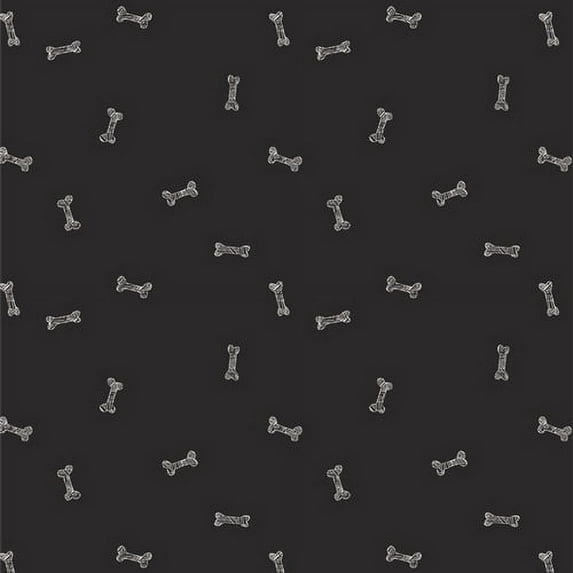 Black dog bone cotton fabric - Dinner Hour AGF Oh Woof! Sold by the Quarter Yard