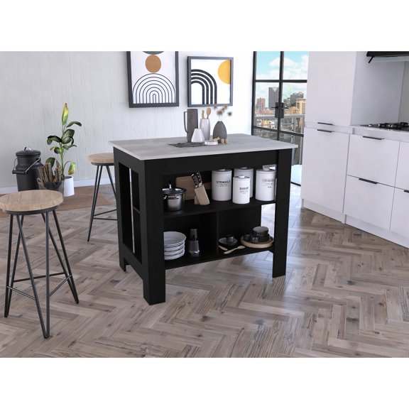 Black finish, fits 2 stools | Offer space for meal prep in small kitchens
