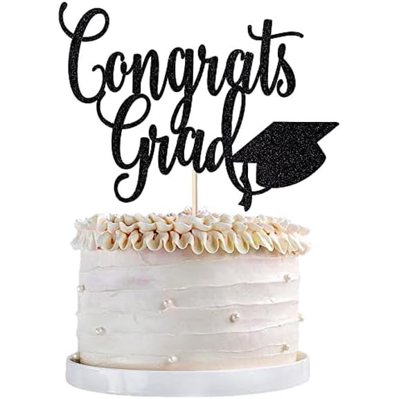 Black flash Congrats Grad Cake Topper,2026 Graduation Cake Topper, Congrats Grad Decorations,2026 High School/College/Senior Graduation Party Decorations Supplies.