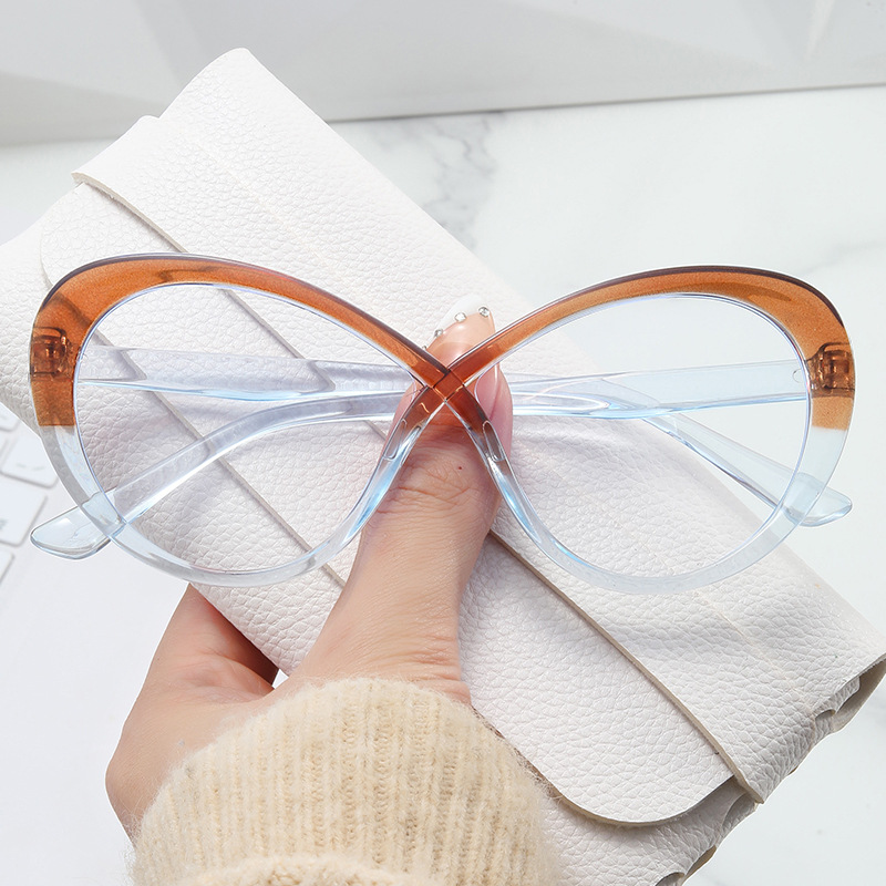 Black frame glasses women‘s plain face artifact myopia can matched with