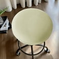 thumbnail image 1 of Cyber of Monday deals, Solid Color Elastic Round Stool Cover, Bar Lift Chair Protector, Soft Elastic Fabric Versatile Stool Cover for Home or Office Xmas Decorations | polyester, Yellow, 1 of 9