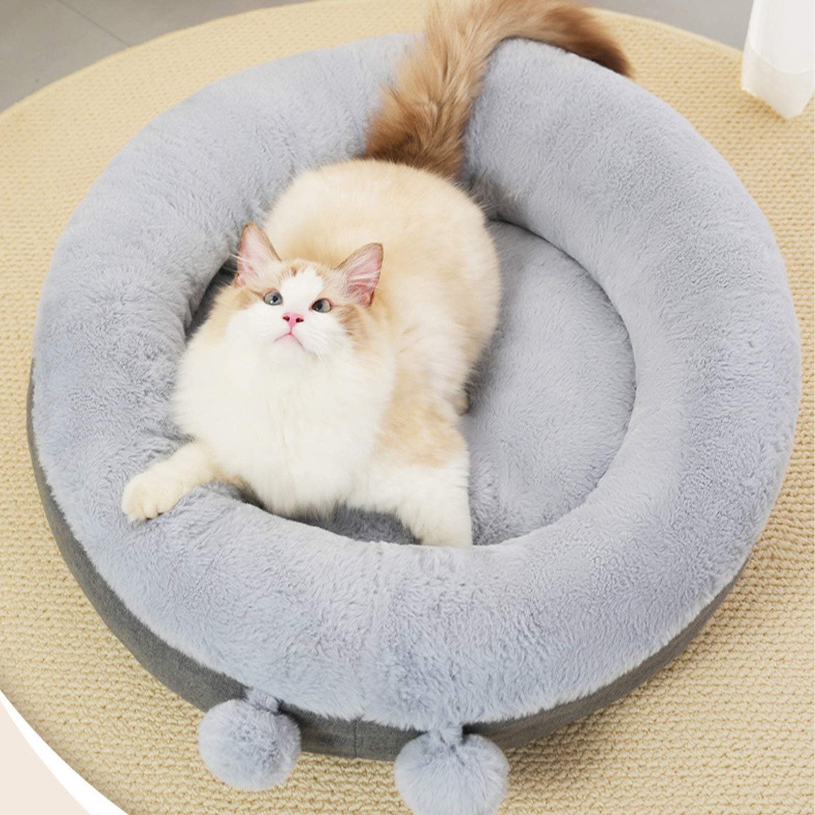 Black Friday Deals On Dog Kennels New Release,Open Round Thickened Dog Kennel, Winter Warm Pet Bed for