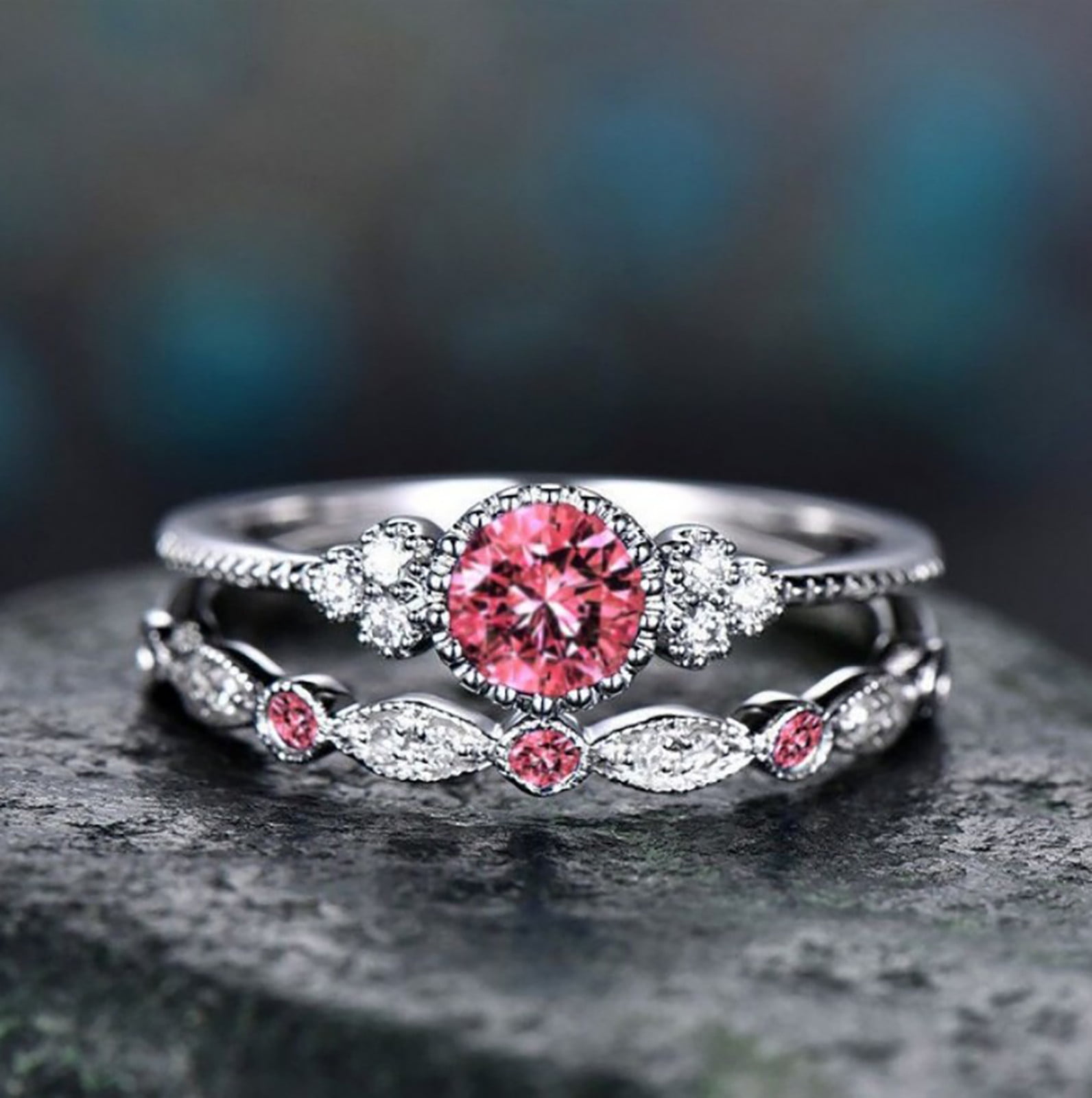 Black&friday Deals 2024, Diamond Ring Stainless Steel Inlaid With