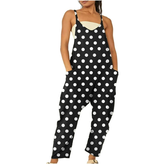Dyegold Jumpsuits for Women Casual, Summer Jumpsuit for Women One Piece 2023 Trendy Spaghetti Strap Wide Leg Rompers Harem Long Pants Overalls With Pockets
