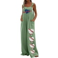 thumbnail image 1 of Dyegold Jumpsuits for Women Casual, Women's Rompers and Jumpsuits Casual Loose Wide Leg Trousers Love Heart Baseball Graphic Sleeveless Rompers Overalls, 1 of 5