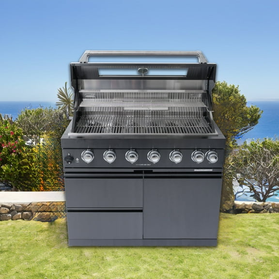 Black galaxy granite countertops, 43-inch island gas grill, Six Burners Grill 85000BUT (LTL carry