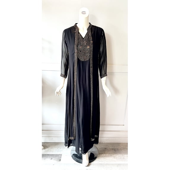Black Georgette Embroided Gown