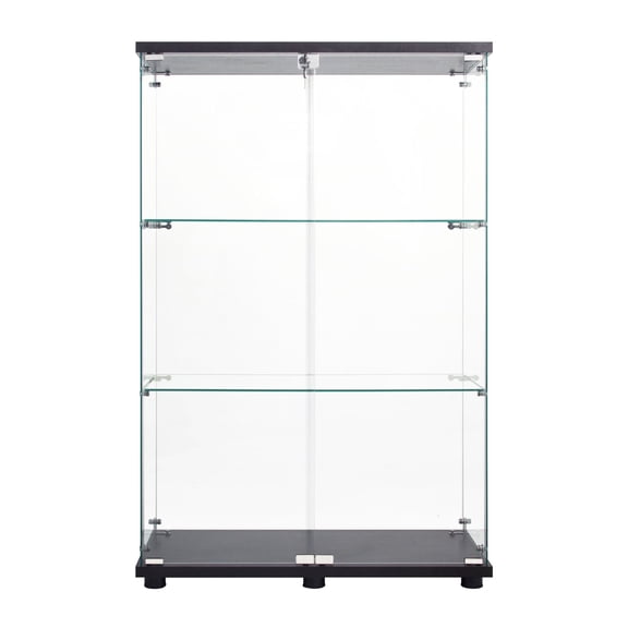 Black glass - 3 - shelf two - door display - In gift shops - Present gifts attractively