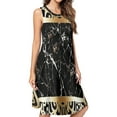 thumbnail image 1 of Black gold marble pattern Spring Summer Dresses for Women Fashion T-shirt Dress Casual Sleeveless Loose Sundress with Pockets, 1 of 5