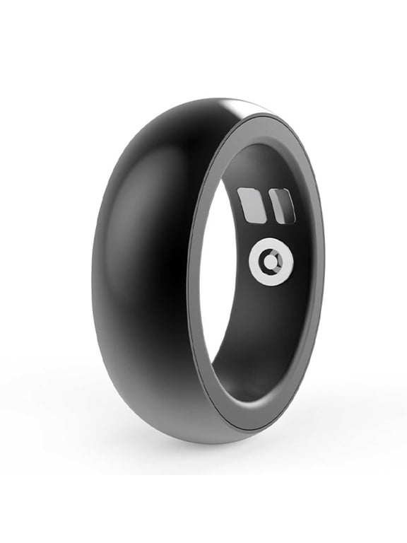 Black health tracking ring, suitable for both men and women, IP68 waterproof, Activity/Sleep/Temperature Monitoring, Family Care Mode, Compatible with Android and iOS.