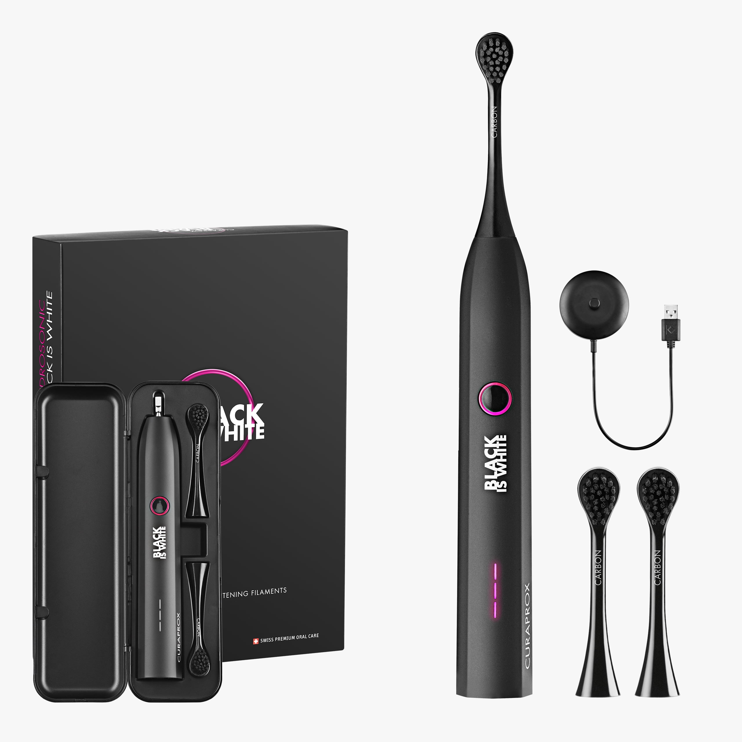 Curaprox Hydrosonic Black Is White – Sonic Toothbrush for Simple