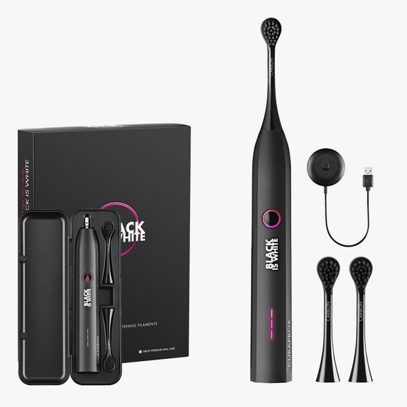 Curaprox Hydrosonic Black Is White – Sonic Toothbrush for Simple, Powerful Oral Health