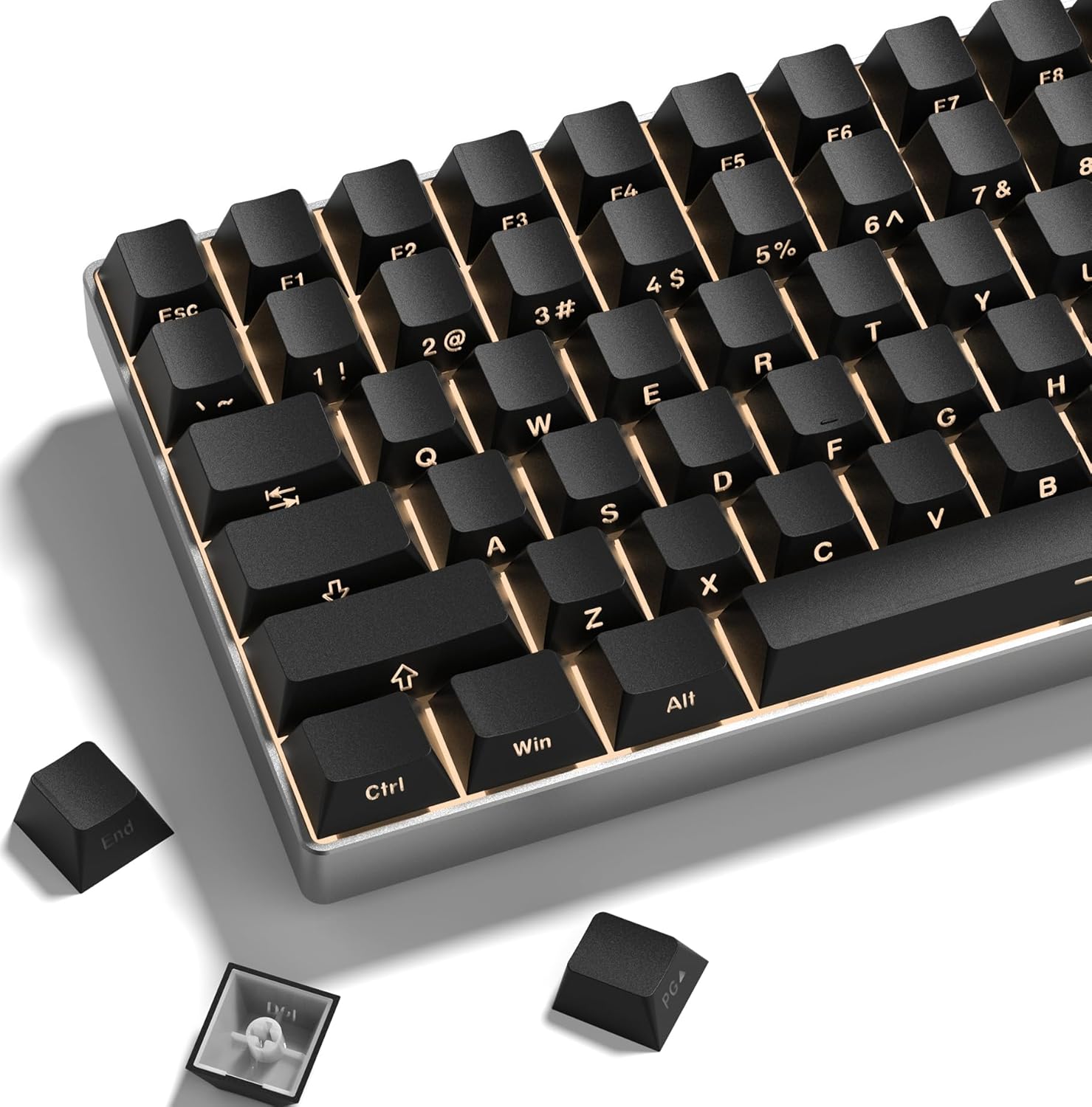 Black keycap Set,Shine Through Keyboard caps South Facing, Japanese ...