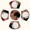 thumbnail image 1 of Black leopard hearts butterflies Round Table Placemats Set Of 5 Wedge Table Mats Washable Heat Resistant Place Mat For Dining Table Kitchen Farmhouse Restaurant, 1 of 6