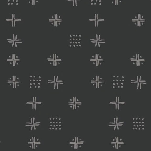 Black low volume fabric - Mudcloth Sable Kismet AGF cotton Sold by the Quarter Yard