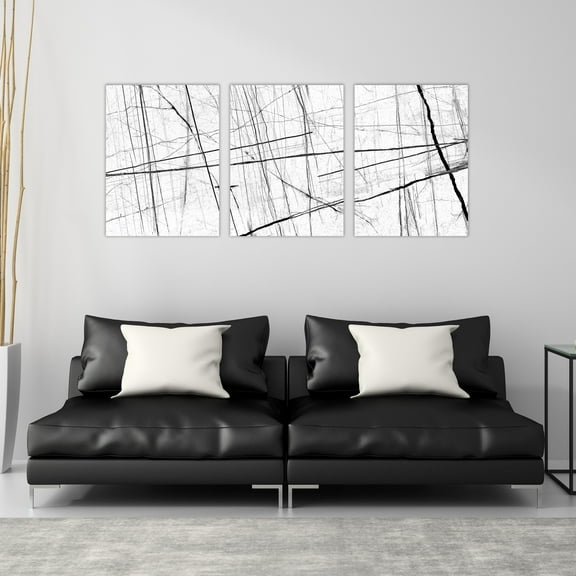 Black marble texture on white background Natural smart marble texture wall art set of 3 12x16inch each panel canvas stretched on wood frame